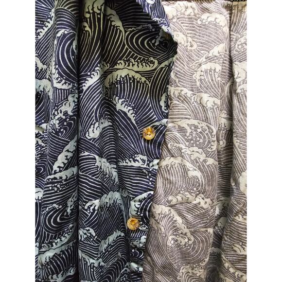 Cooke Street Hawaiian Islands blue wave short sleeve button down shirt 2XL - Picture 3 of 10